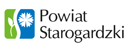 niebiesko zielone logo powiatu starogardzkiego